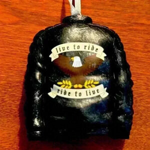 Biker Motorcycle Jacket “Live To Ride” - Hallmark 2023 Ornament